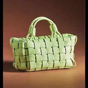 Anthropologie‎ Green Woven Crossbody Bag